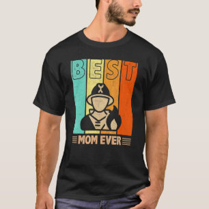 Beste Firefighter-Mama je Retro-Grafik-Mama-Mothe T-Shirt