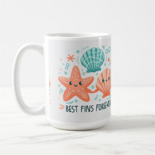 Beste Flossen für immer T-Shirt, Süßer Seestern Mu Kaffeetasse