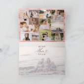 Beste Foto-Familie Kollage Rosa Holzkörner Karte (Innenseite)