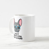 Beste Französische Mama Muttertag Blue Tan Frenchi Kaffeetasse (Vorderseite Links)