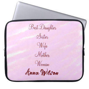 Beste Frau Mutter Ehefrau Tochter Name hinzufügen Laptopschutzhülle