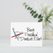 Beste Freakin Dentist jemals Postkarte (Stehend Vorderseite)