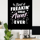 Beste Freakin Große Tante je Poster (Heimbüro)
