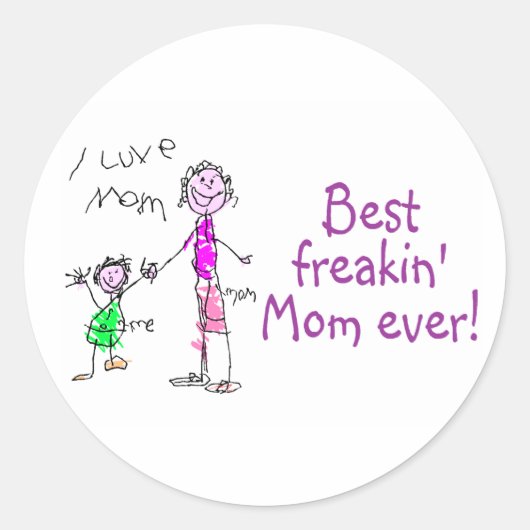 Beste Freakin-Mama je (Kind) Runder Aufkleber (Vorderseite)