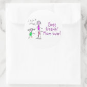 Beste Freakin-Mama je (Kind) Runder Aufkleber (Tasche)