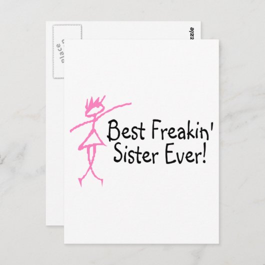 Beste Freakin Sister Ever Postkarte (Vorne/Hinten)