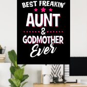 Beste Freakin Tante und Godmutter je Poster (Heimbüro)