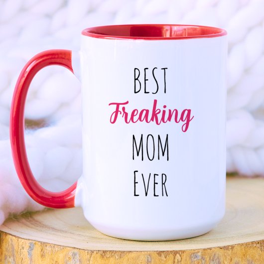 Beste Freaking Mama je | Monogramm der rosa Mama Tasse