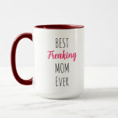 Beste Freaking Mama je | Monogramm der rosa Mama Tasse (Links)