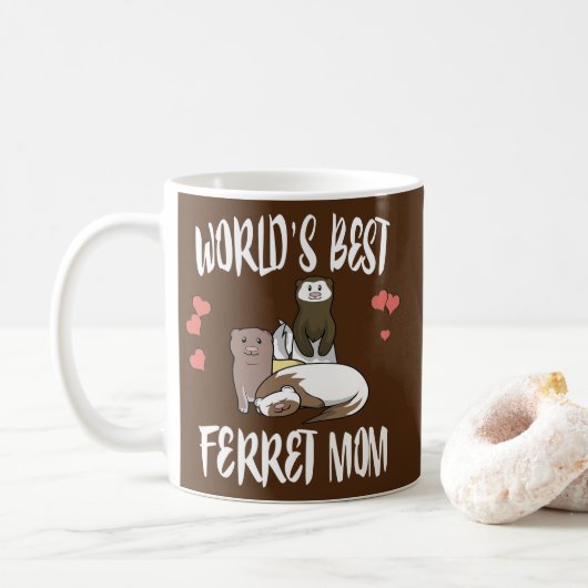 Beste Frettchen-Mama der Welt Kaffeetasse (Mit Donut)