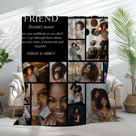 Beste-Freund-Definition-Fotocollage Fleecedecke