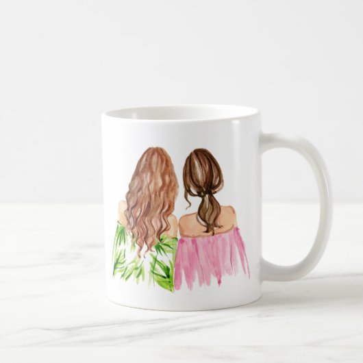Beste Freund-Geschenk-TasseRedhead und brünettes Kaffeetasse (Rechts)