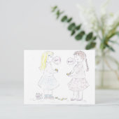Beste Freund-Mädchen Postkarte (Stehend Vorderseite)
