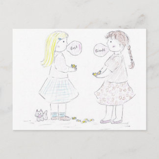 Beste Freund-Mädchen Postkarte