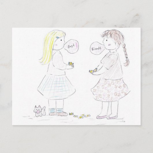 Beste Freund-Mädchen Postkarte (Vorderseite)