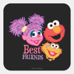 Beste Freund-Sesame Street Quadratischer Aufkleber
