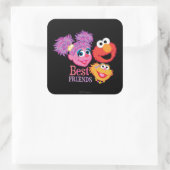 Beste Freund-Sesame Street Quadratischer Aufkleber (Tasche)