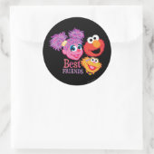 Beste Freund-Sesame Street Runder Aufkleber (Tasche)