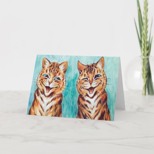 Beste Freund-Vintage Katzen-Karte Karte (Vorderseite)