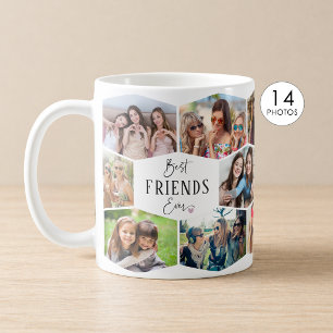 Beste Freunde Aller Zeiten 14 Foto-Collage Sechsec Kaffeetasse