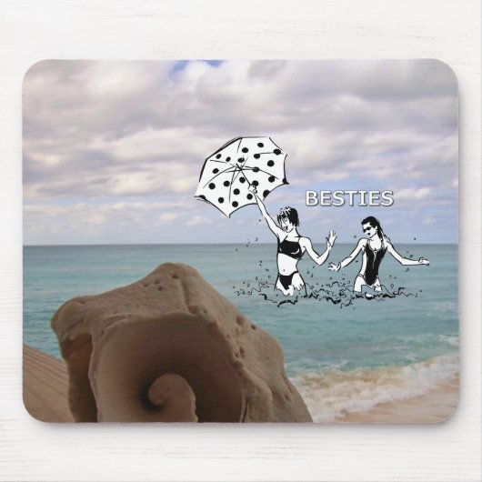 Beste Freunde am StrandSeashell Mousepad (Vorne)