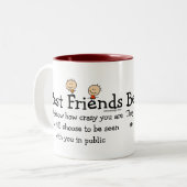 Beste Freunde (beide Seiten) Zweifarbige Tasse (Vorderseite Links)