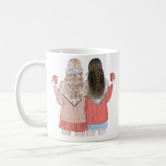 Beste Freunde Benutzerdefinierte beste Freundinnen Kaffeetasse (Links)