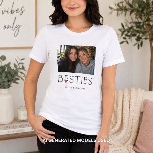 Beste Freunde Bestie Herz-Typografie-Foto Tri-Blend Shirt