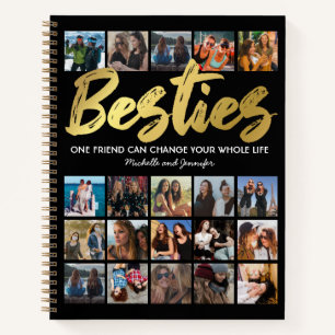 Beste Freunde Besties Foto-Collage-Notizbuch Notizblock
