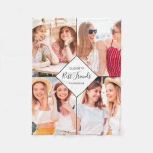 Beste Freunde BFFs Besties Namens-Fotocollage Fleecedecke