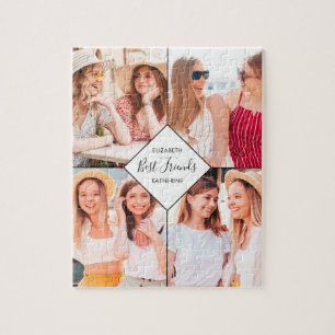 Beste Freunde BFFs Besties Namens-Fotocollage Puzzle