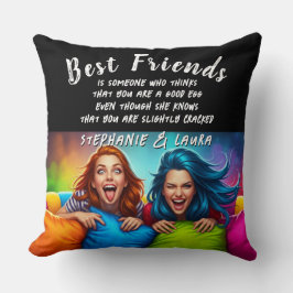 Beste Freunde Bunte Haare Mit Lustigem Zitat Kissen