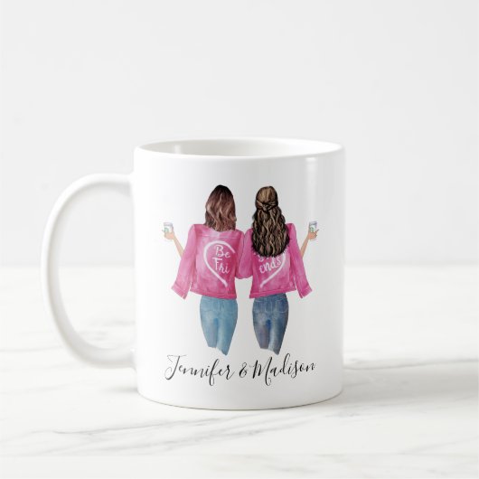 Beste Freunde Custom Haar BFF Besties Freundschaft Kaffeetasse (Links)