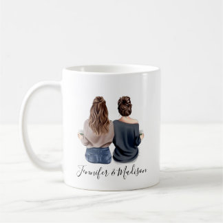 Beste Freunde Custom Haar BFF Besties Freundschaft Kaffeetasse