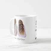 Beste Freunde Custom Haar BFF Besties Freundschaft Kaffeetasse (Vorderseite Links)