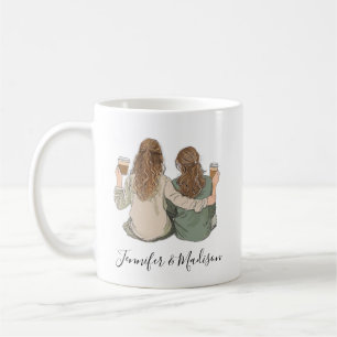 Beste Freunde Custom Haar BFF Besties Freundschaft Kaffeetasse