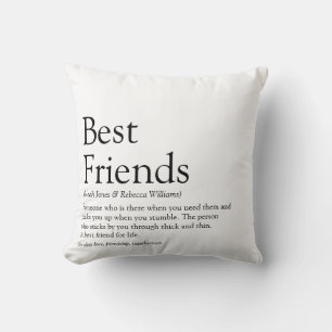 Beste Freunde Definition Modern Lustig Schwarz und Kissen