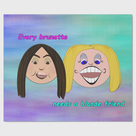 Beste Freunde, die Papper einwickeln Geschenkpapier (Flach)