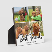 Beste Freunde Dog White Foto Collage Fotoplatte (Vorderseite)