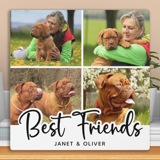 Beste Freunde Dog White Foto Collage Fotoplatte