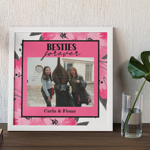 Beste Freunde Ein Foto Geschenk Pink Poster