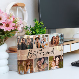 Beste Freunde Elegante Typografie Bildercollage Fotoblock