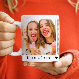 Beste Freunde Foto-Collage Besties Freundschaft Zweifarbige Tasse
