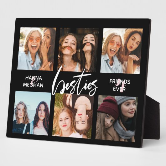 Beste Freunde Foto Collage Black Fotoplatte (Seite)