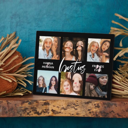 Beste Freunde Foto Collage Black Fotoplatte (Seite)