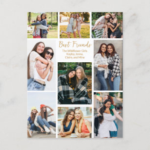Beste Freunde Foto-Collage süß personalisiert Postkarte