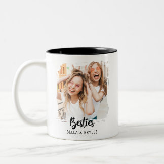 Beste Freunde Foto-Collage Zweifarbige Tasse