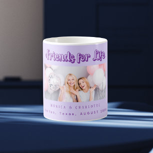 Beste Freunde Foto ernennt Violett lila Kaffeetasse