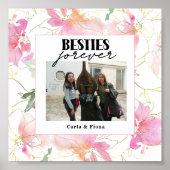 Beste Freunde FOTO Gift Pink Poster (Vorne)
