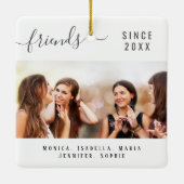 Beste Freunde Foto nennt White Keepake Skript Keramikornament (Rückseite)